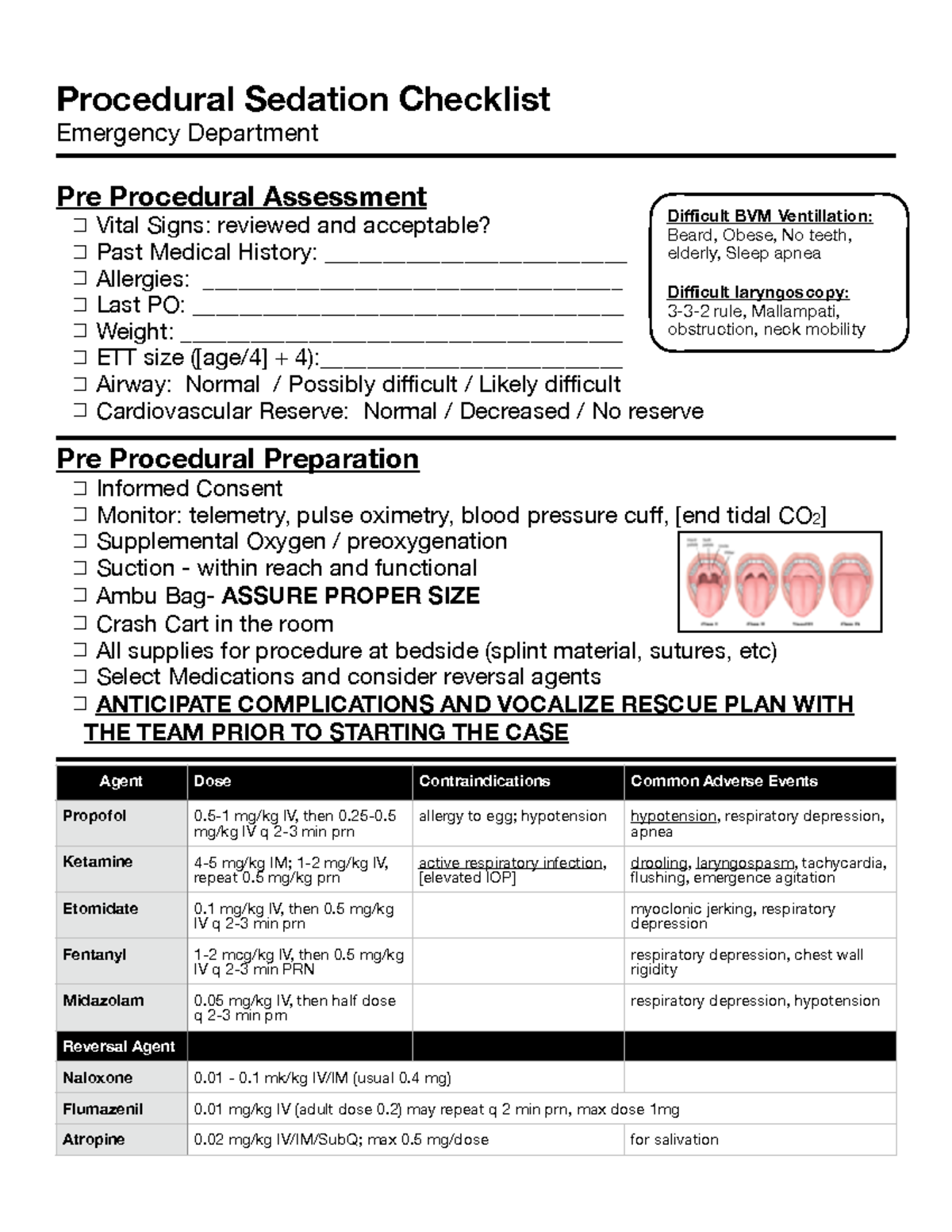 Procedural sedation checklist 5 - Procedural Sedation Checklist ...