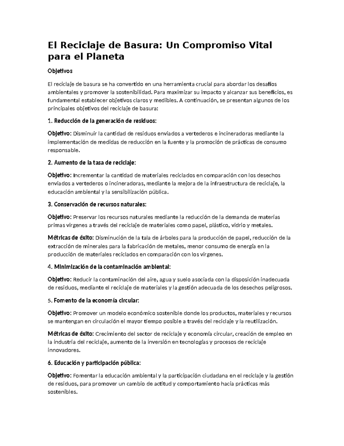 El Reciclaje de Basura - sobre que podemos hacer para mejorar el medio ...
