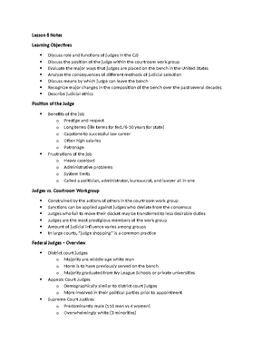 Lesson 7 Notes - Lesson 7 Notes Learning Objectives Interpret four ...