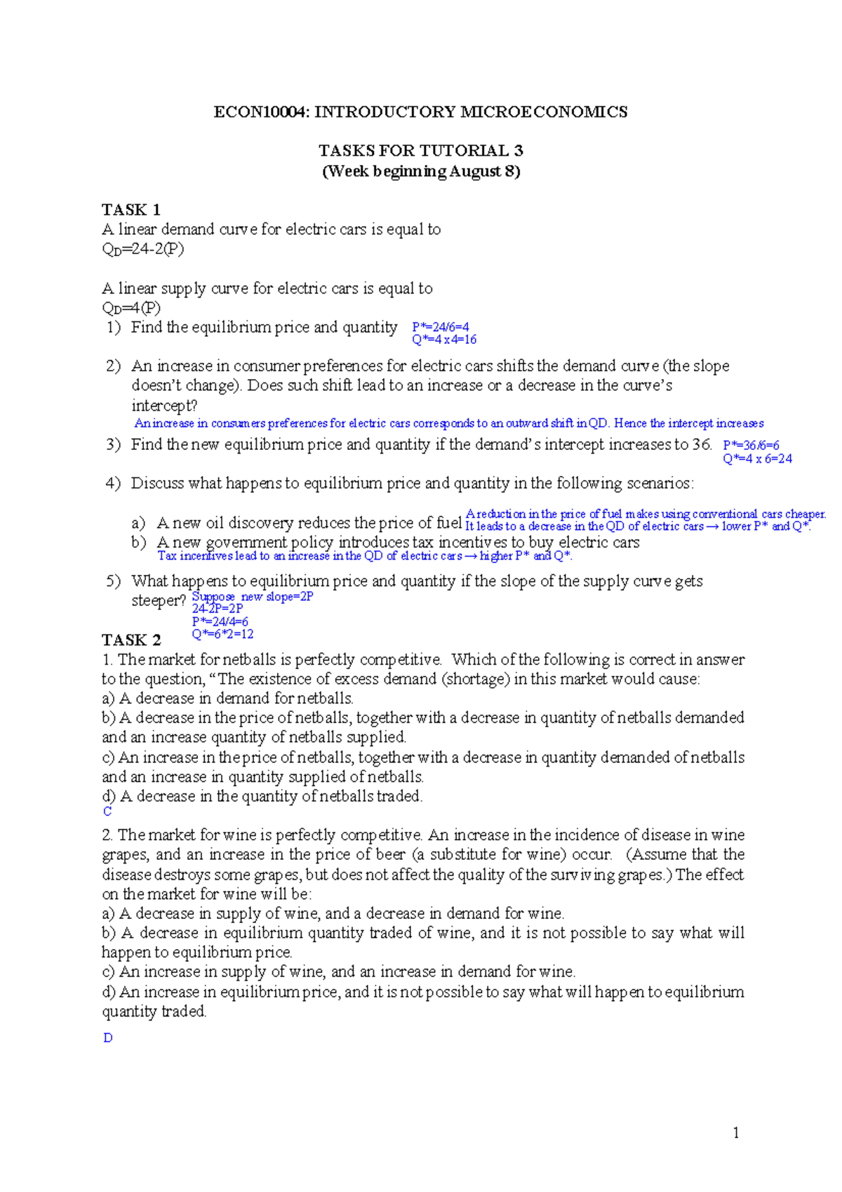 microeconomics essay questions and answers