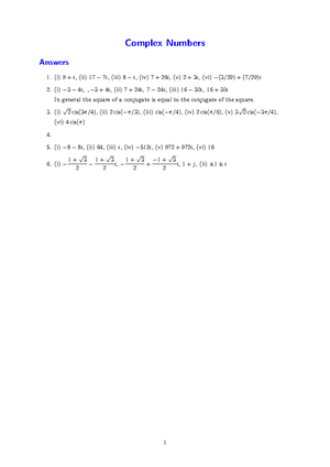 Revision - Test 1 (Complex Numbers and Matrices) - NEF1201: Engineering ...