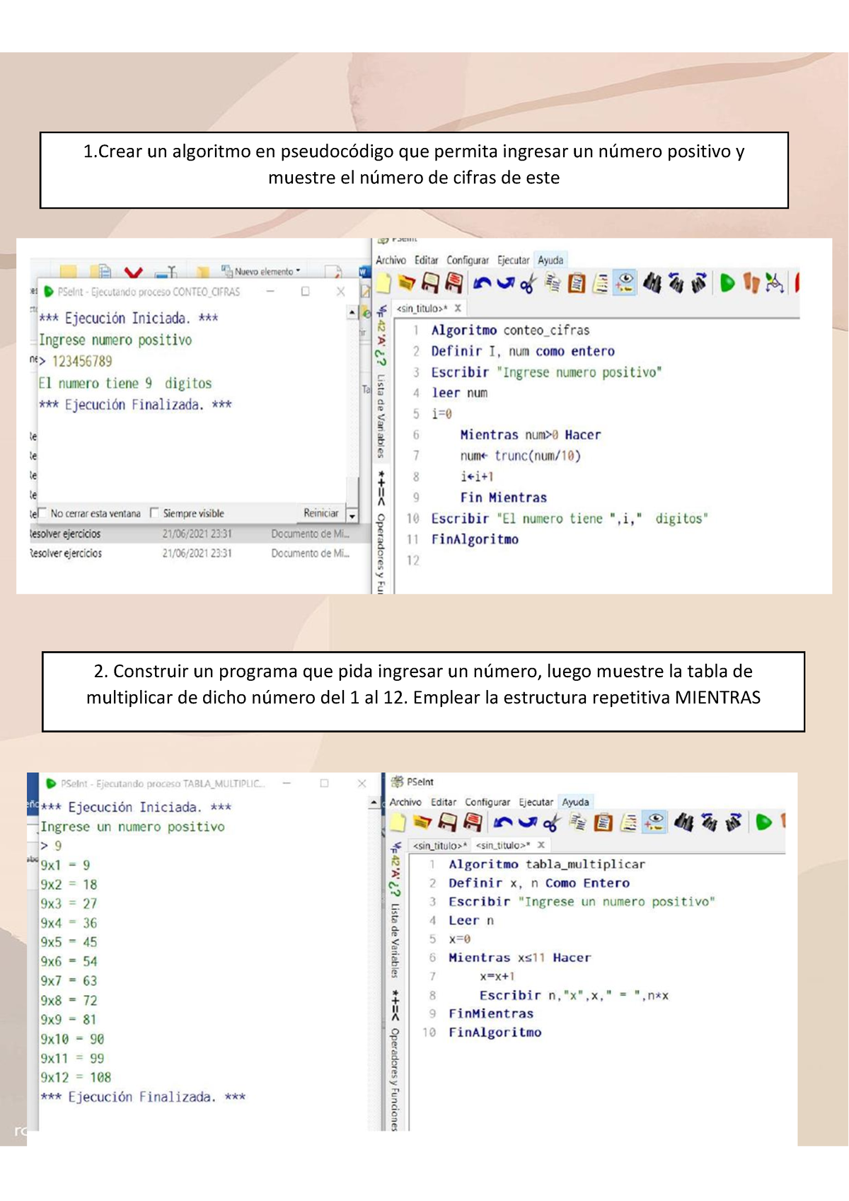 Algoritmos S13 Fsffdsf 1 Un Algoritmo En Pseudocódigo Que Permita Ingresar Un Número 7261