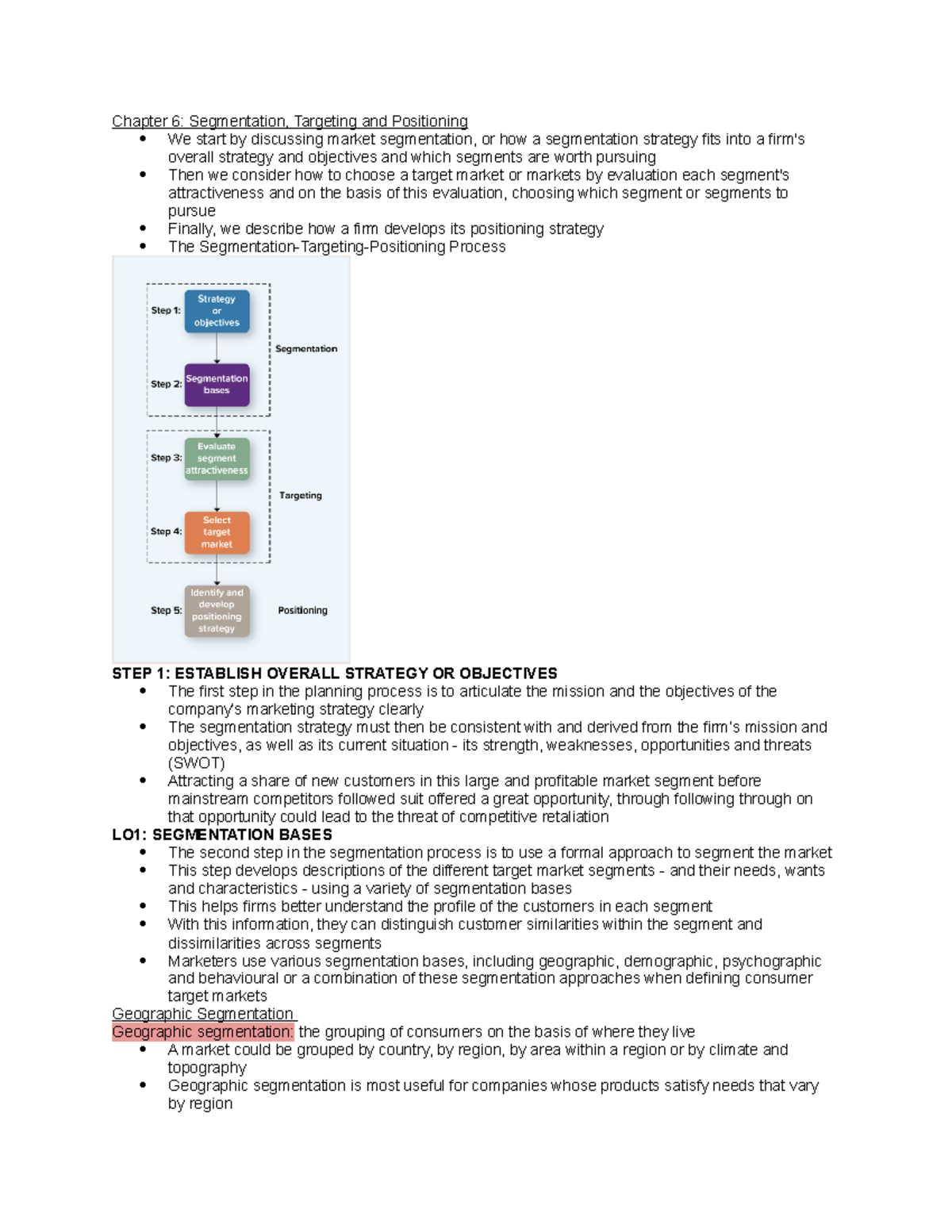 Chapter 6 TB - Chapter 6: Segmentation, Targeting And Positioning We ...