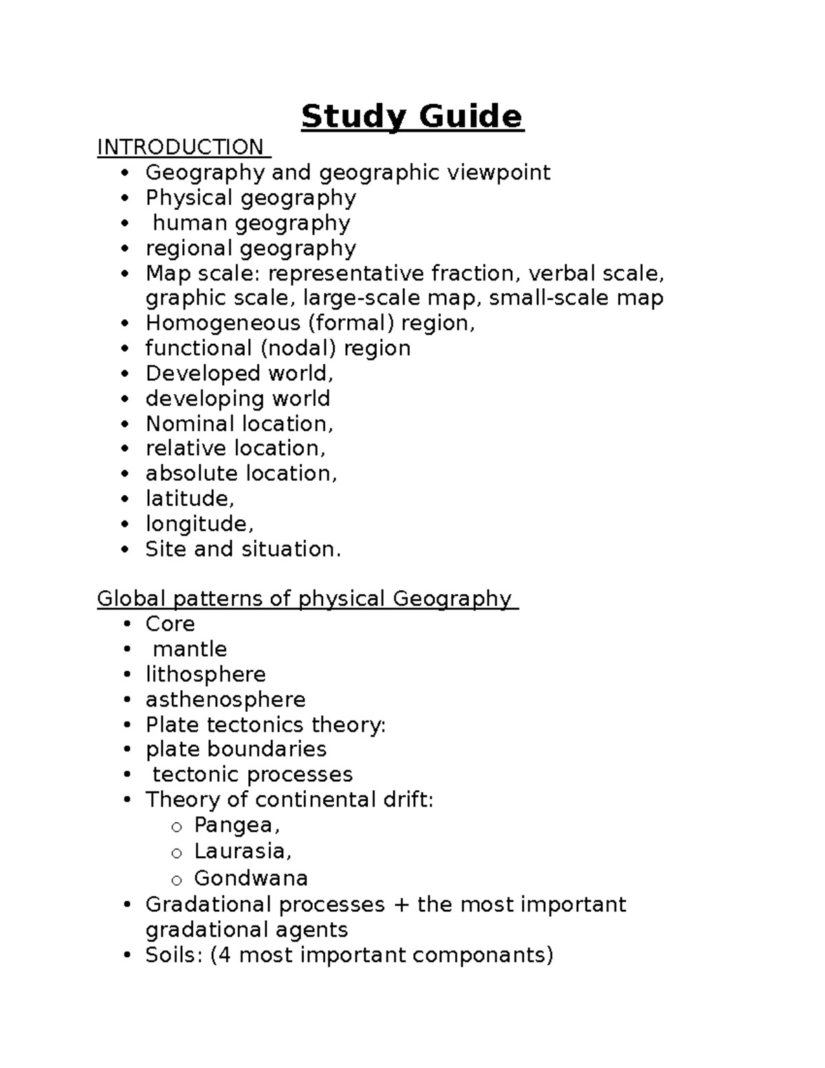 GEOG CHPT1 Study Guide - Lecture notes 1 - Study Guide INTRODUCTION ...