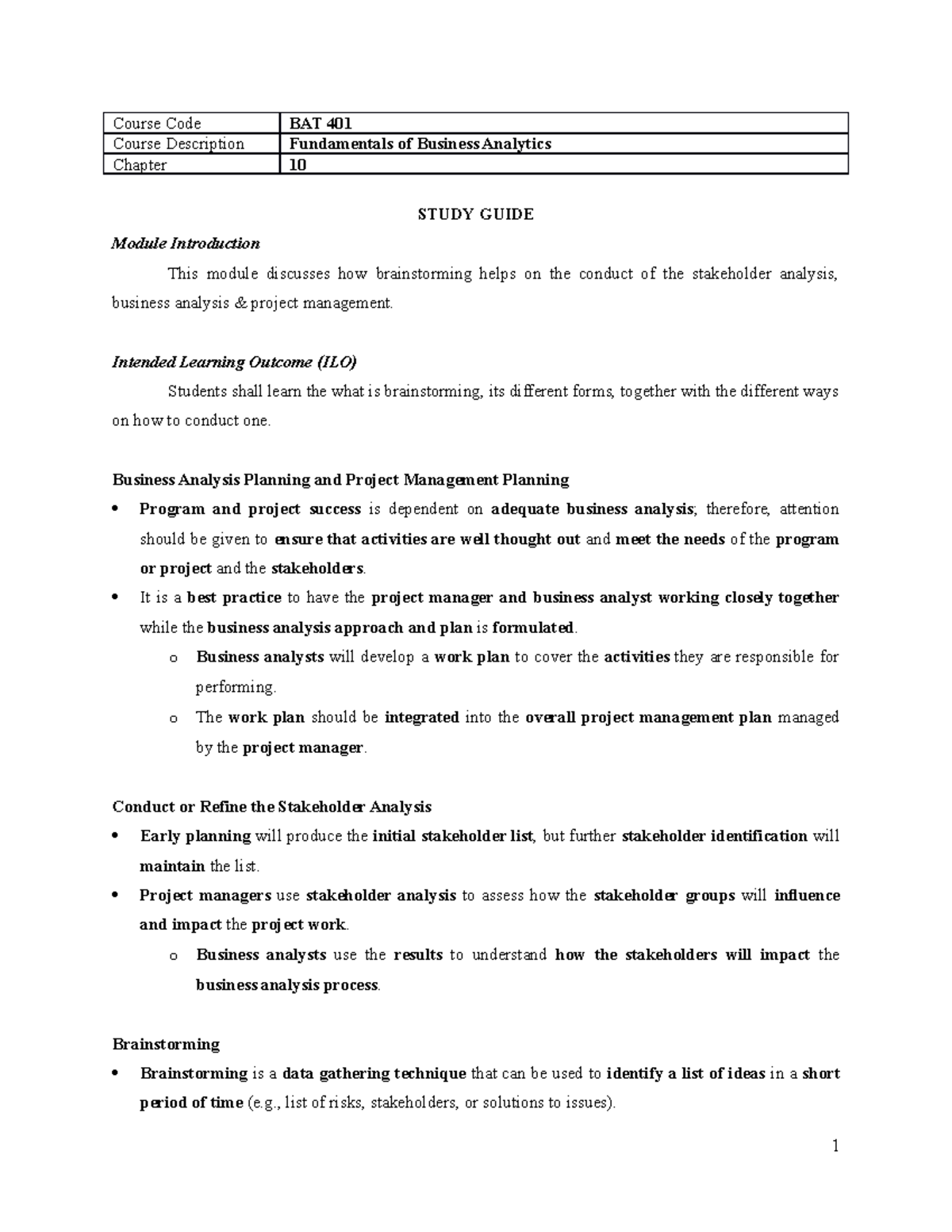 Module-BAT401-CH10 - szfdxgcgh - Course Code BAT 401 Course Description ...