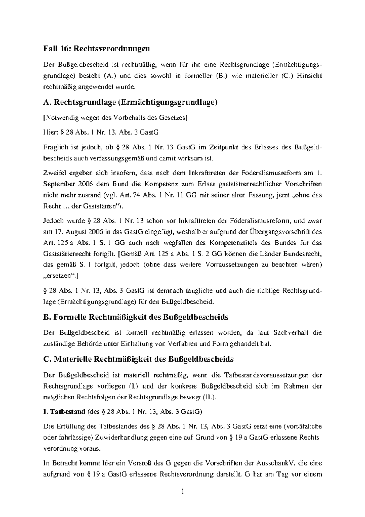 Ubungen Fall 16 Rechtsverordnungen 0000 Uni Freiburg Studocu
