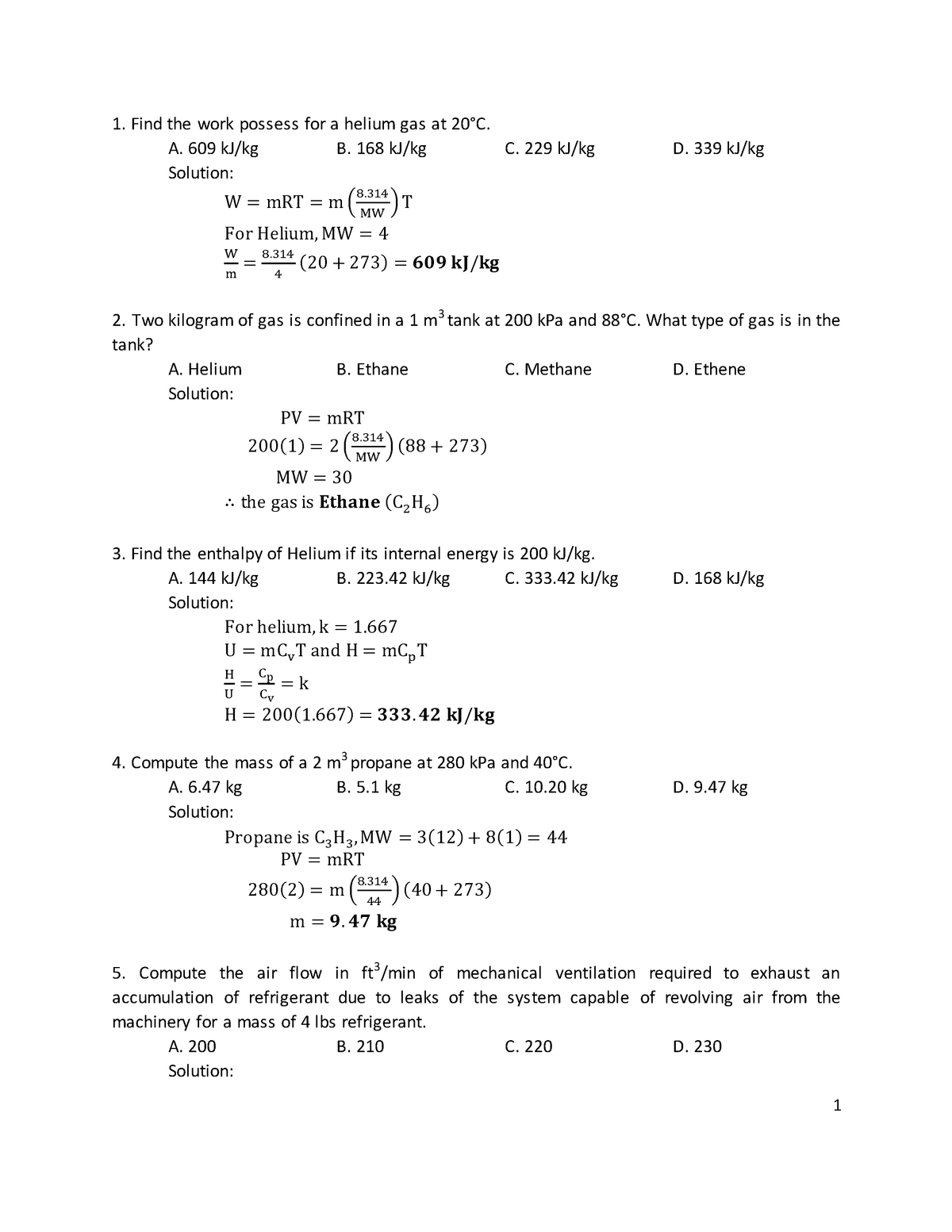 Thermo 1 Reviewer 2 Fluids Engineering Studocu