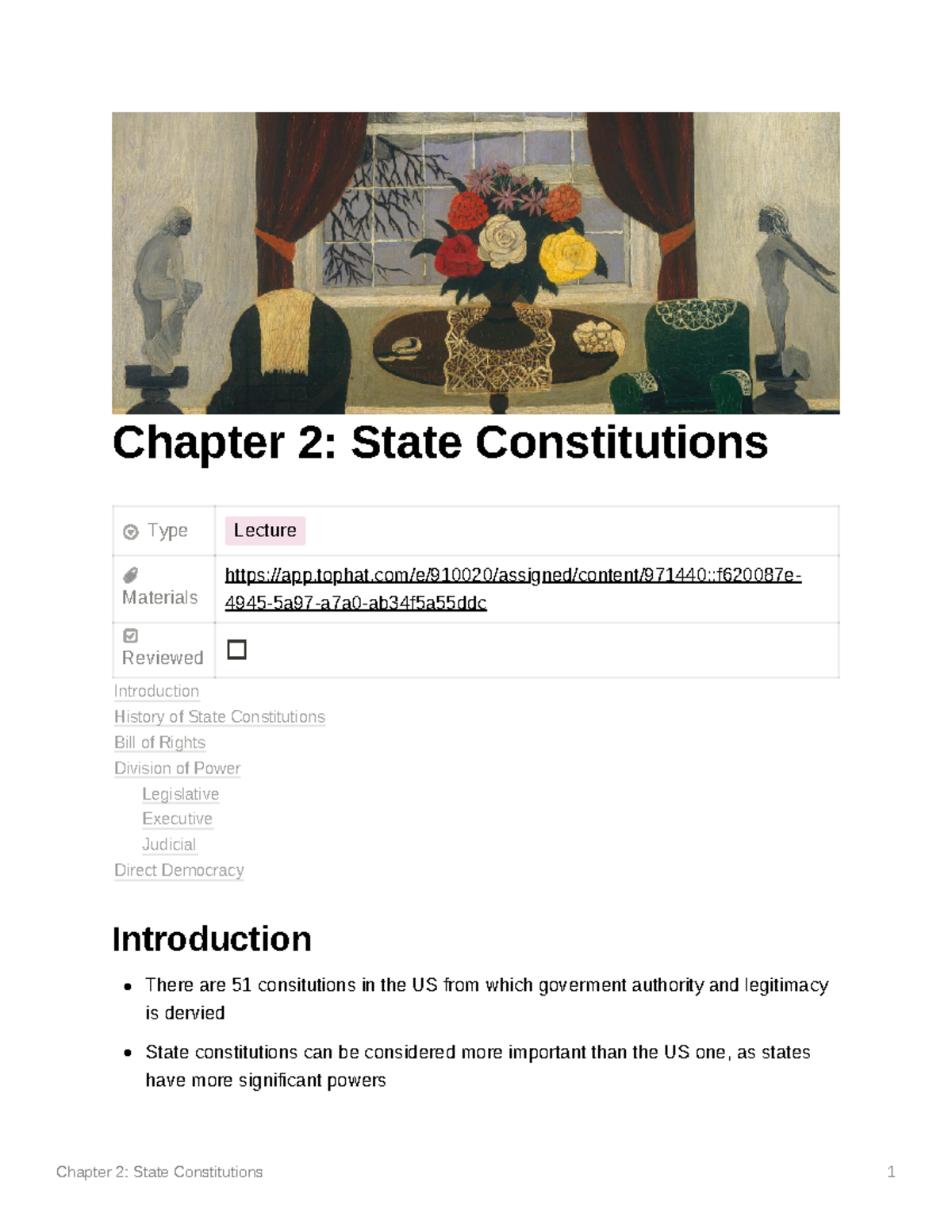 Chapter 2 State Constitutions - Chapter 2: State Constitutions Type ...