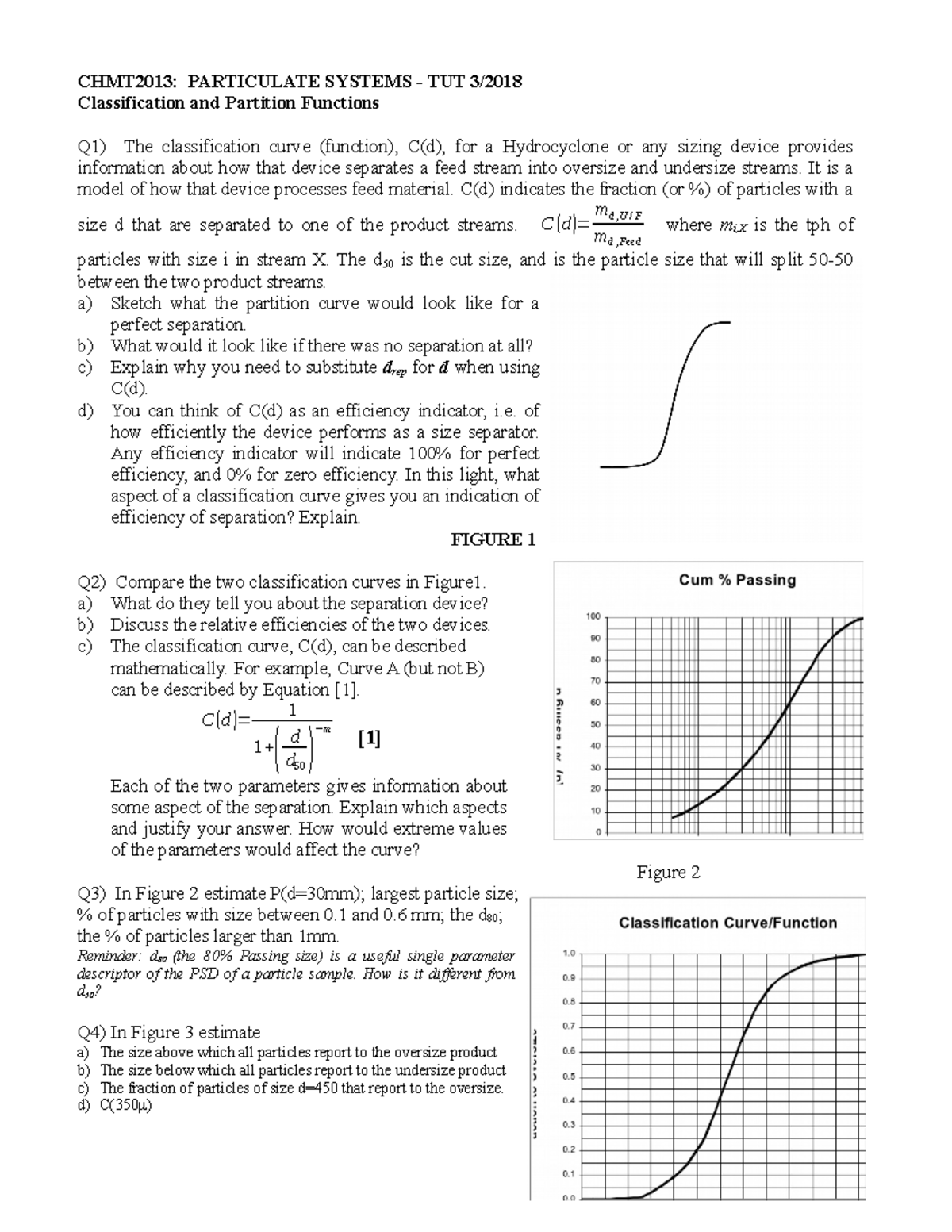 Tut 3 2018 1 - tut 3 - CHMT2013: PARTICULATE SYSTEMS - TUT 3/2018 ...