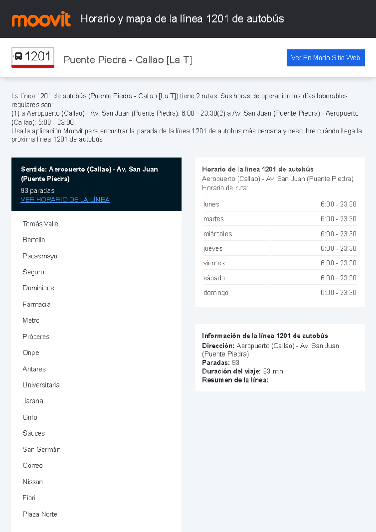 7282557 - 1233 - Sentido: Aeropuerto (Callao) - Av. San Juan (Puente ...