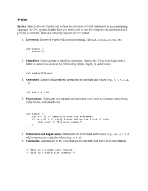 The structure of a C - c/c++ documents - The structure of a C++ program ...