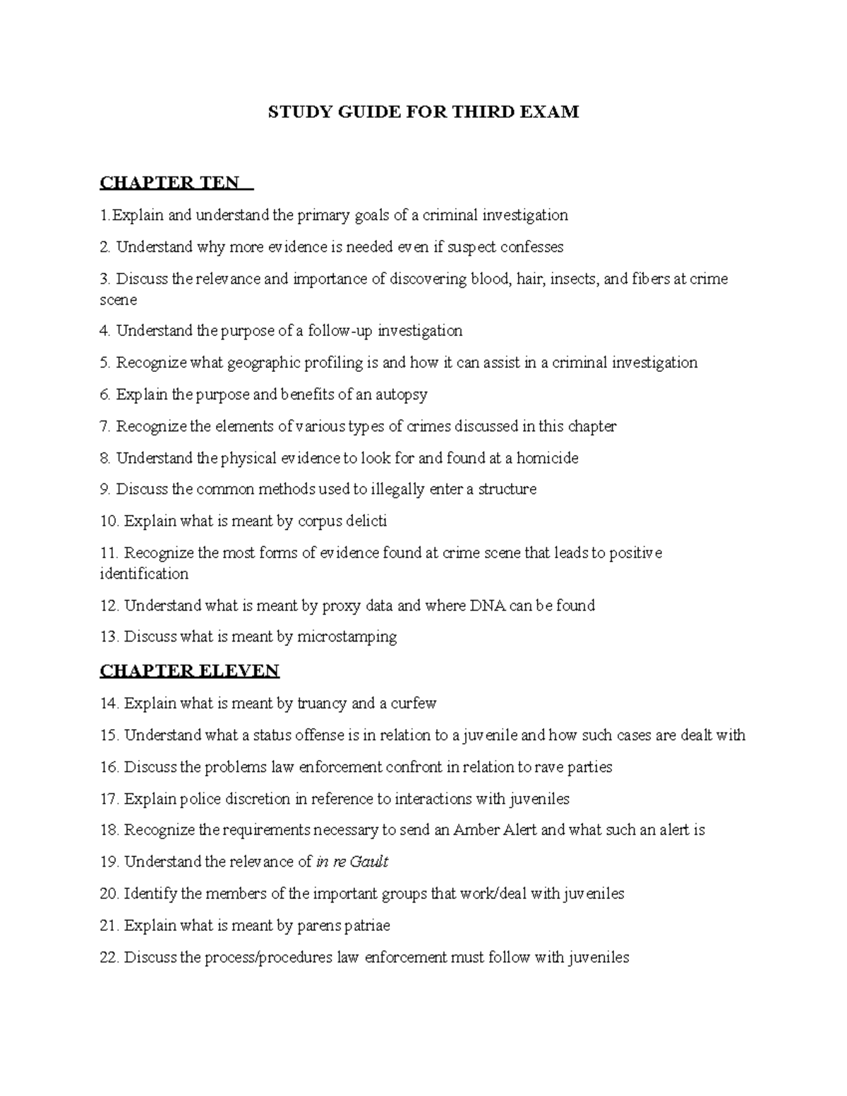 CJS1090 Study Guide FOR Third EXAM Spring 2021 - STUDY GUIDE FOR THIRD ...