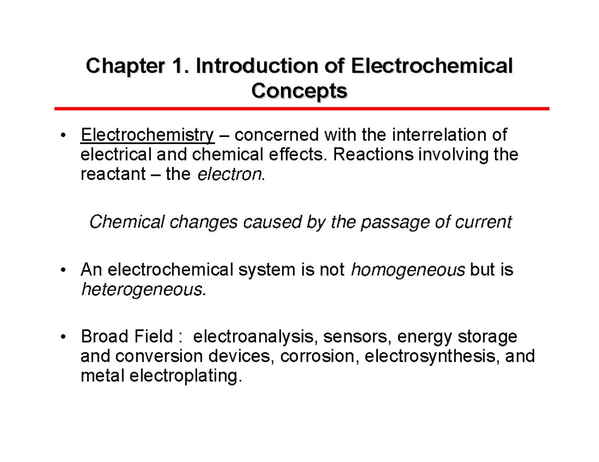 Lecture notes, lecture 1 Bard & faulkner chapter 1 Chapter 1