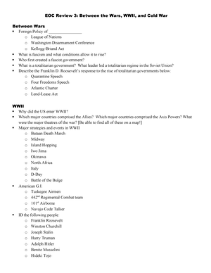 EOC Review 4 Post War And Contemporary US - EOC Review 4: Post-War ...