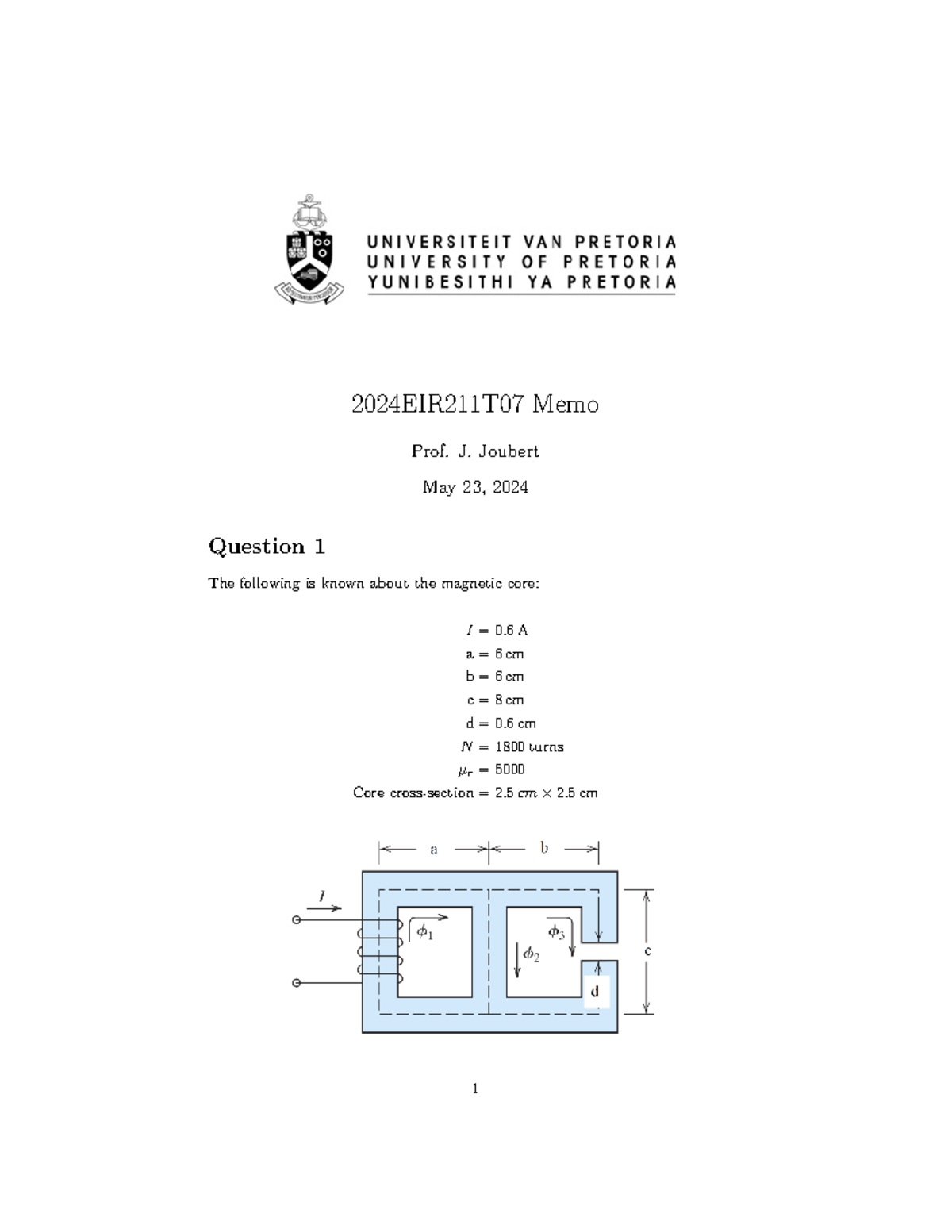 2024EIR211T07 memo - Tutorial 7 for EIR 211 2024 - 2024EIR211T07 Memo ...