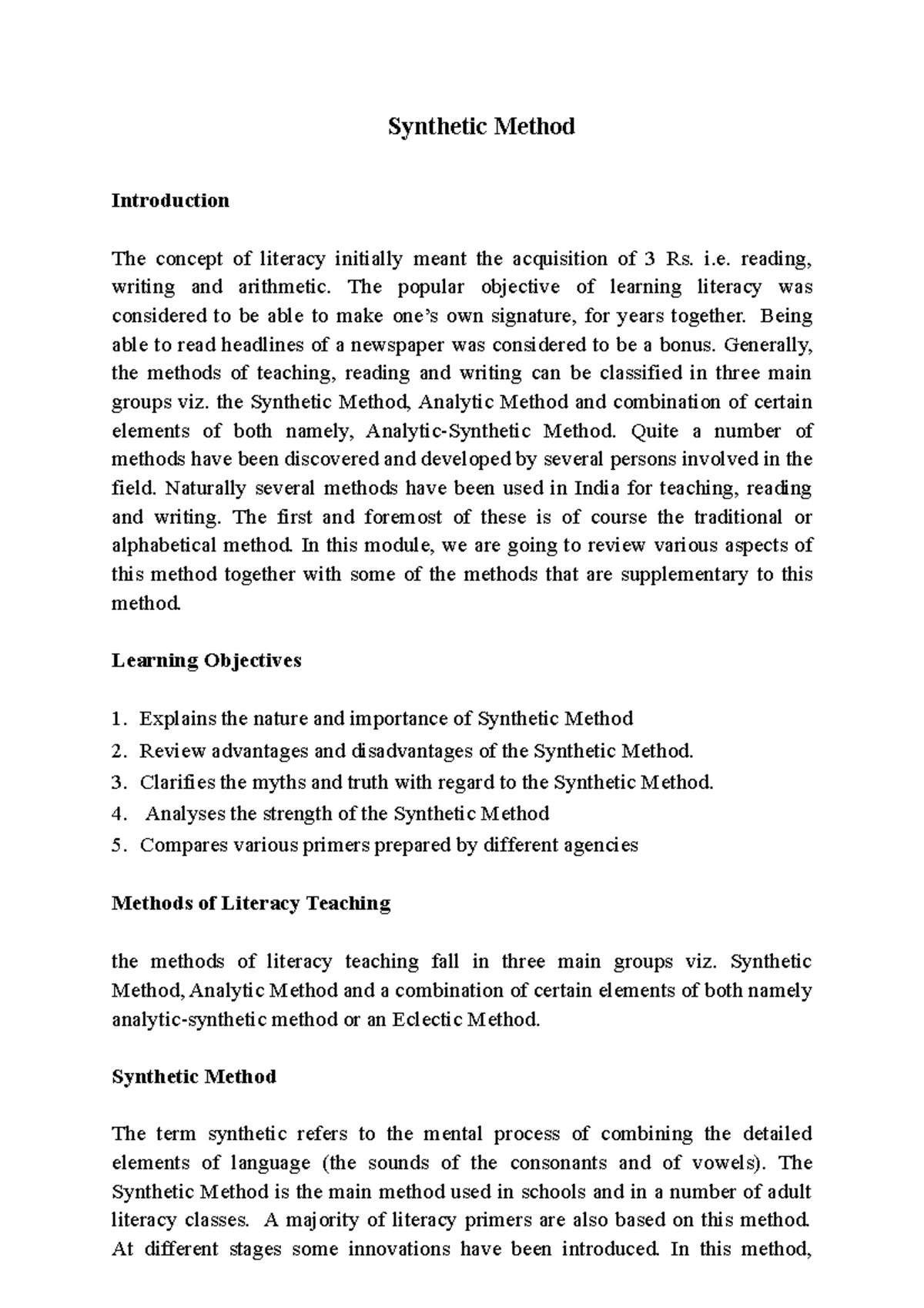 Synthetic Method The Concept Of Literacy Initially Meant The synthetic-method-the-concept-of-literacy-initially-meant-the