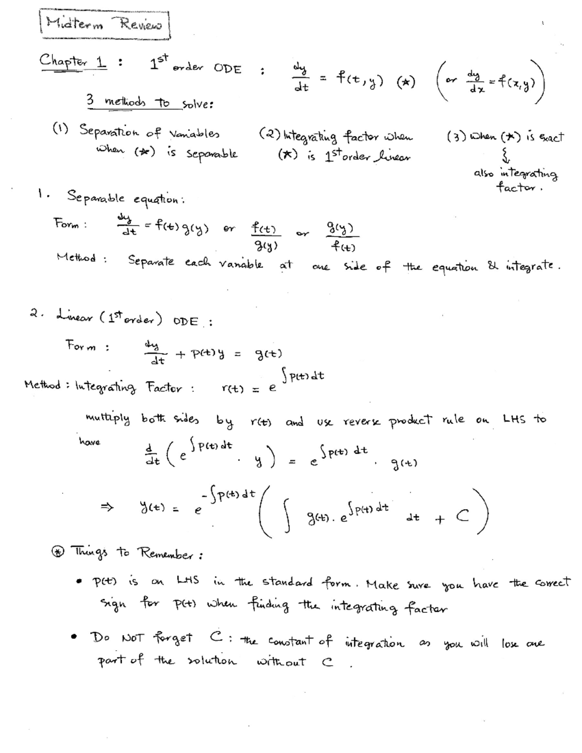 255 midterm 1 review - MATH 255 - Studocu