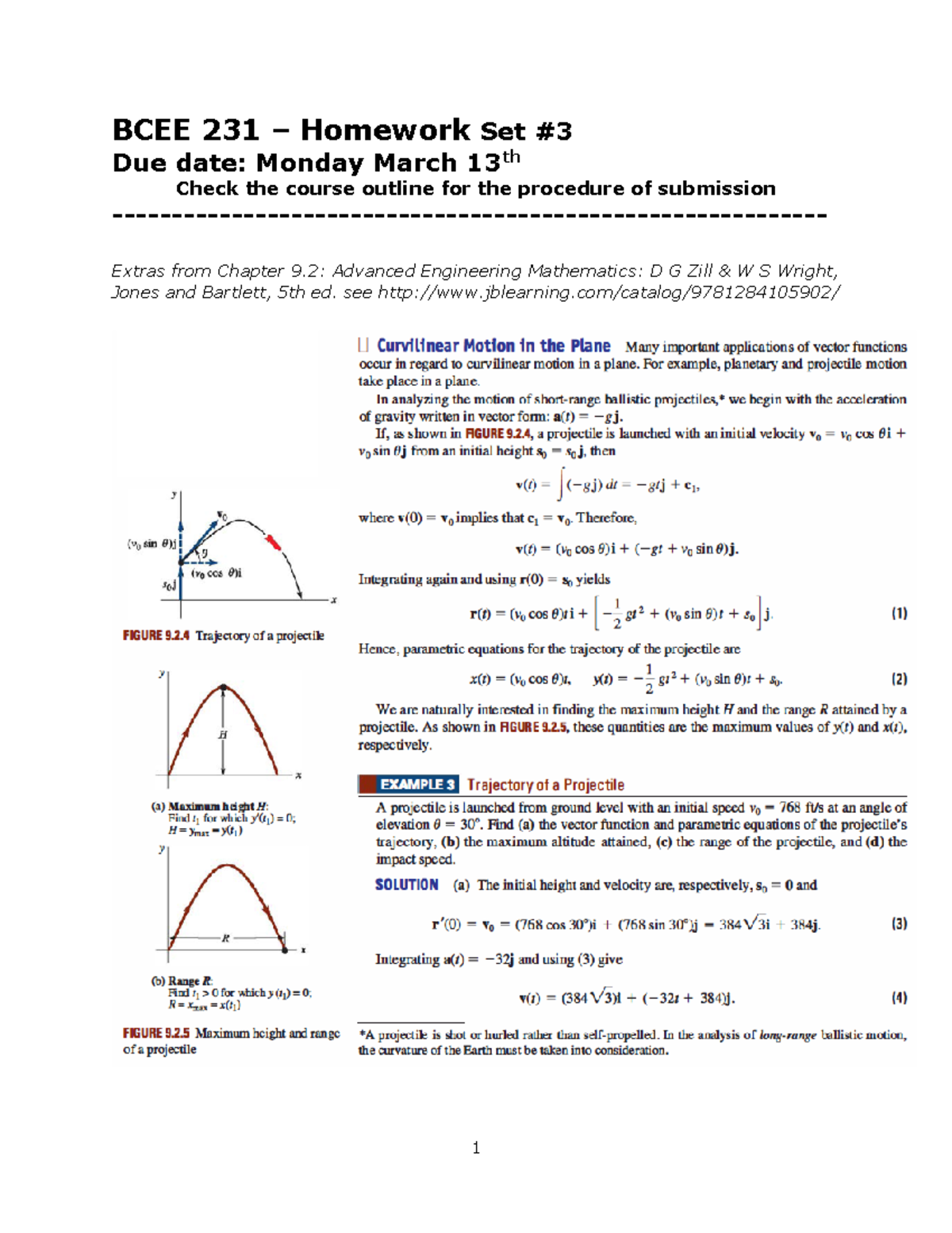 Assignment 3 - 1 BCEE 231 – Homework Set Due date: Monday March 13 th ...