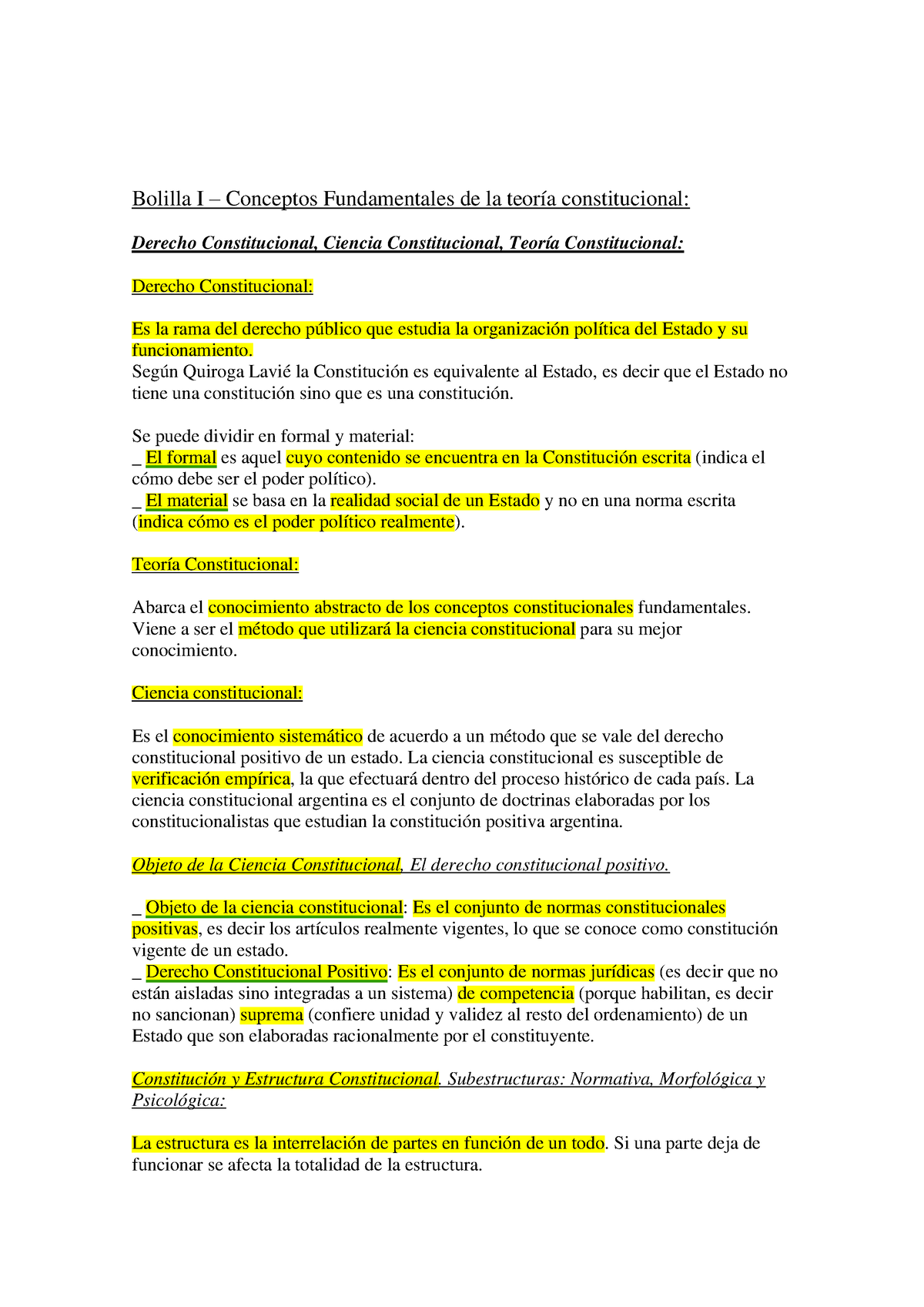 (buen Resumen) Apunte De Teoria Y Derechos Constitucionales - Bolilla I ...