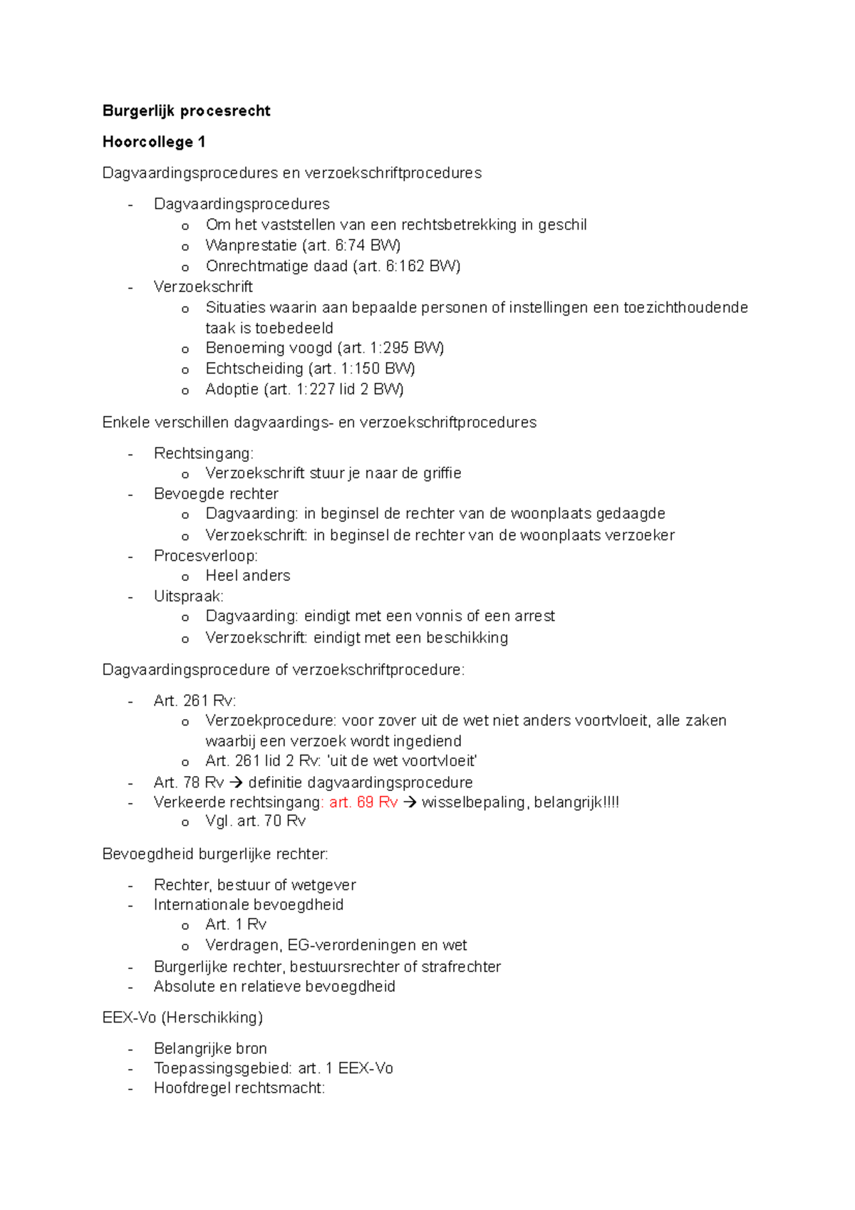 Hoorcolleges Burgerlijk Procesrecht - Burgerlijk Procesrecht ...