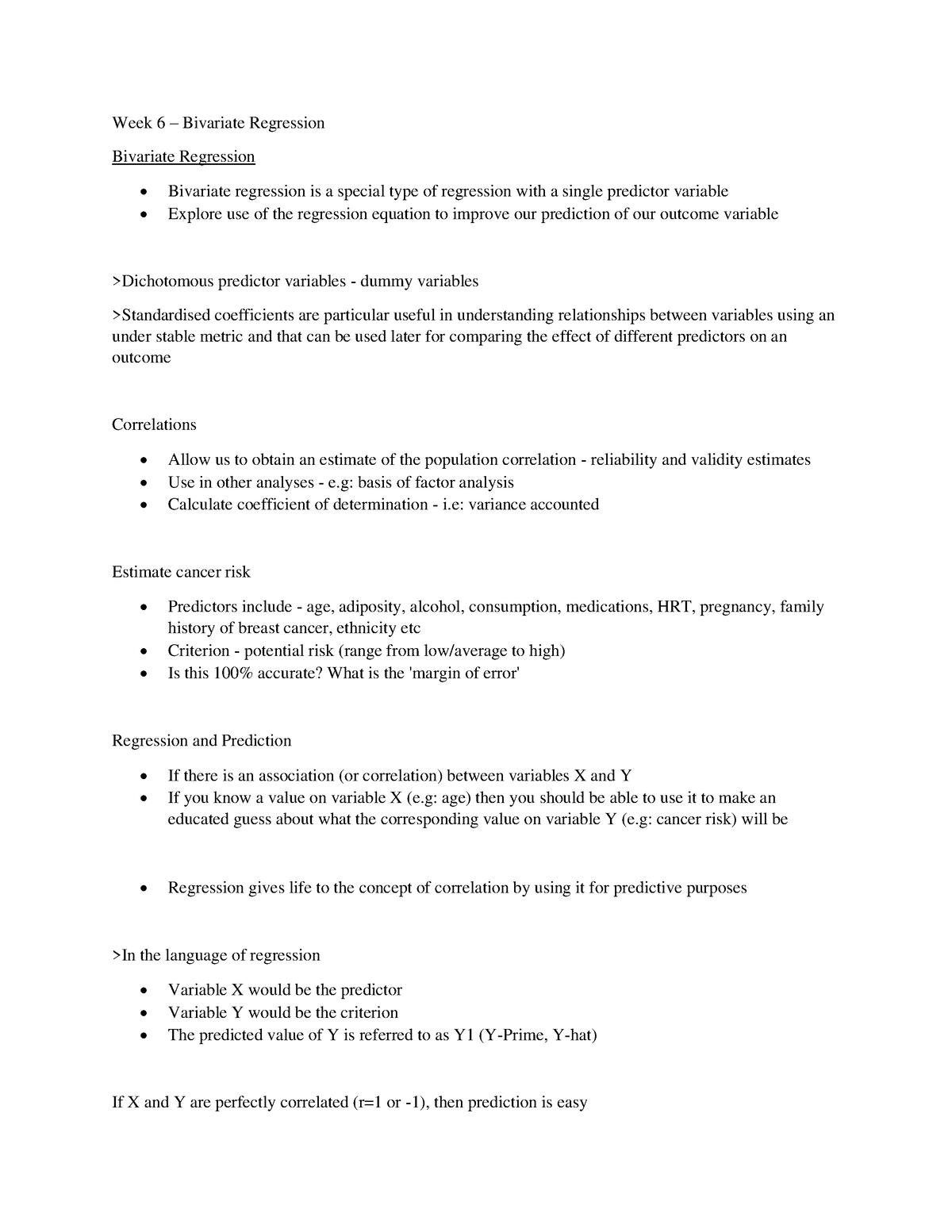 Survey Design and Analysis Lecture Notes (3003PSY) - Week 6 – Bivariate ...