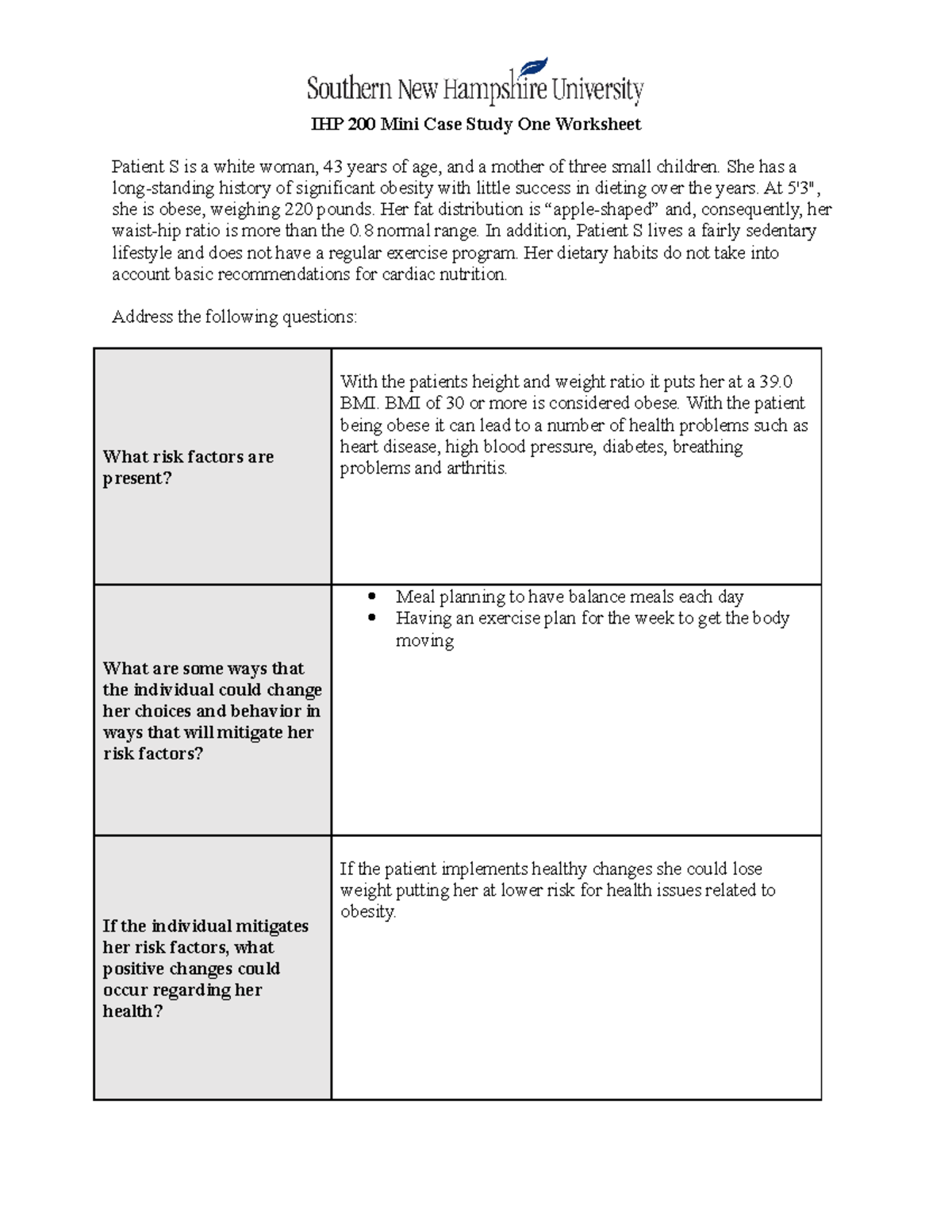 mini case study questions