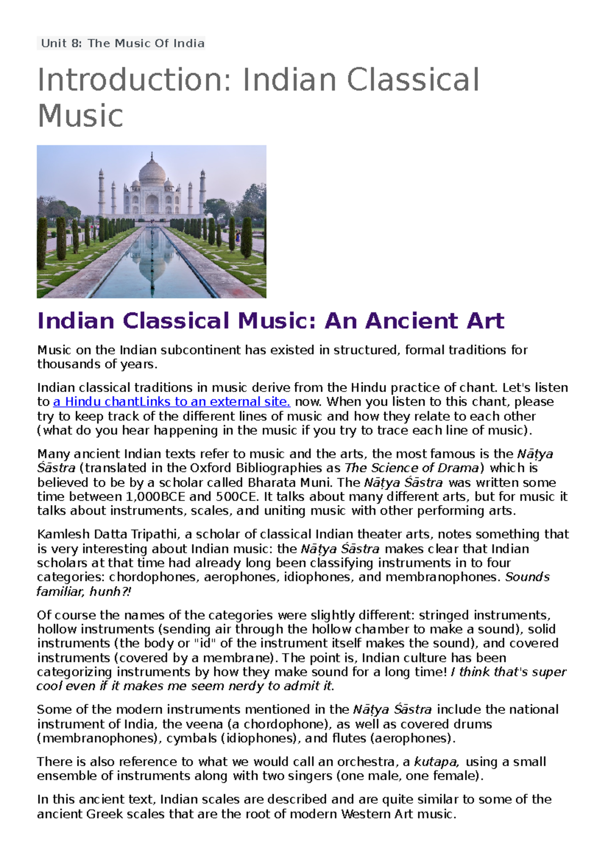 write a brief essay on traditional music of india