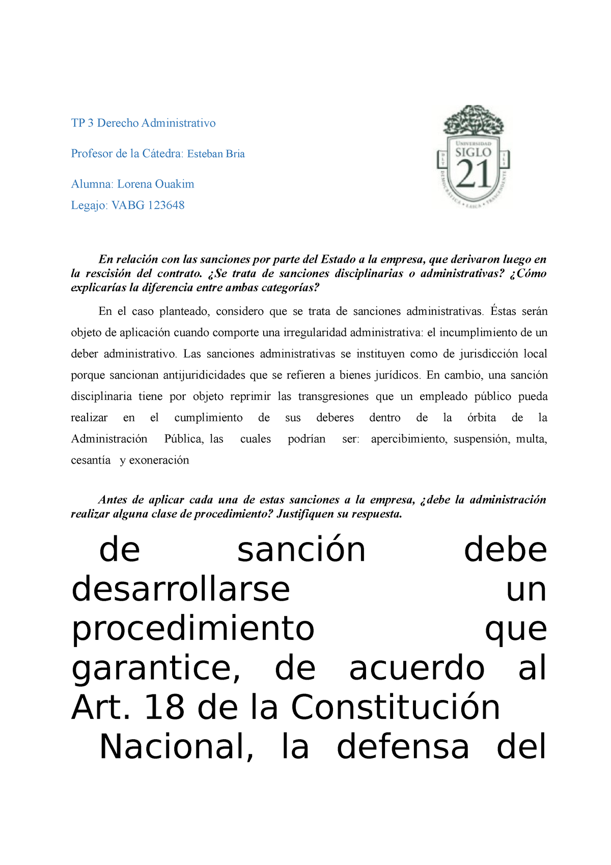 TP3 - TP 3 Derecho Administrativo Nota 8 - TP 3 Derecho Administrativo ...