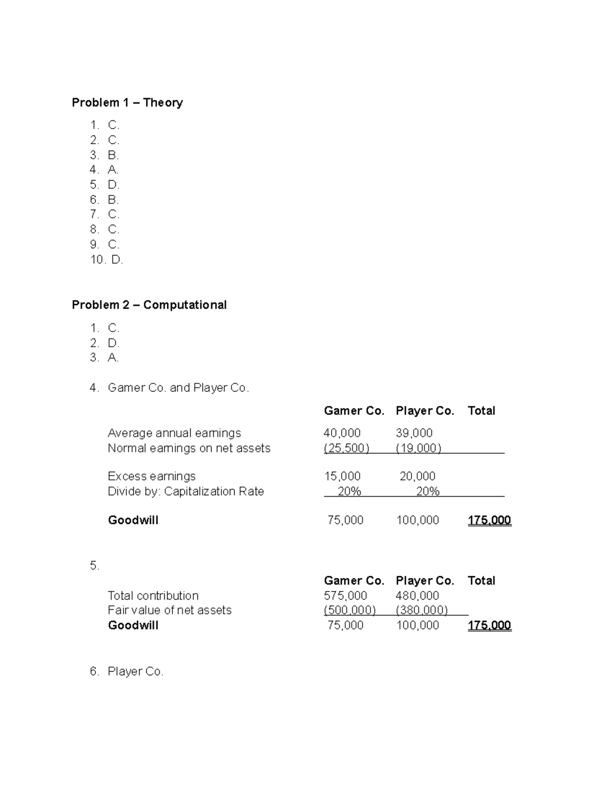 QUIZ 3 - solution - Problem 1 – Theory C. C. B. A. D. B. C. C. C. D ...