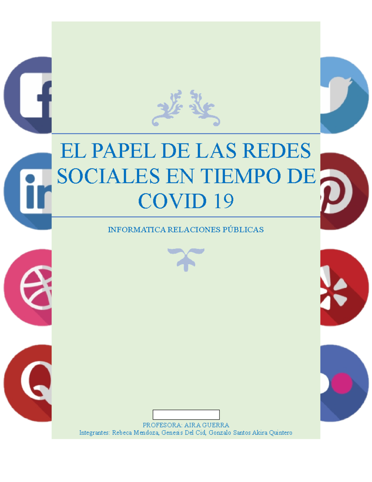 EL Papel DE LAS Redes Sociales EN Tiempo DE Covid 19 - EL PAPEL DE LAS ...