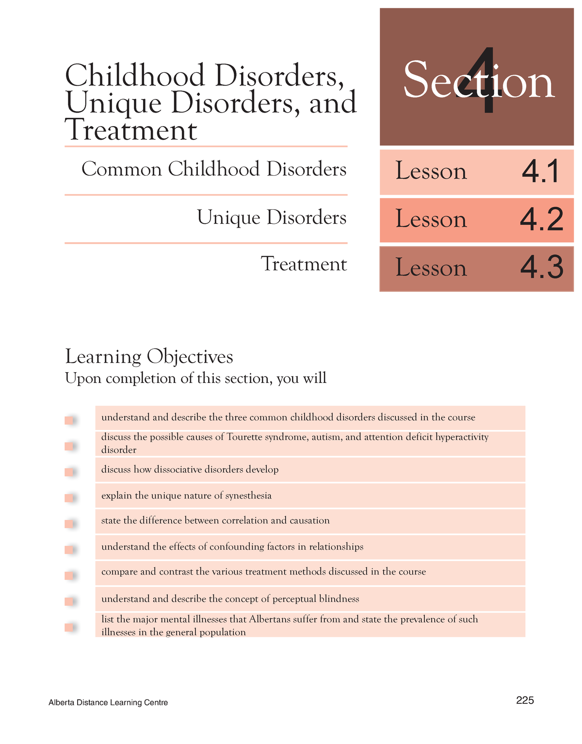 Section 4 225 Abnormal Psychology 35 Alberta Distance Learning Centre