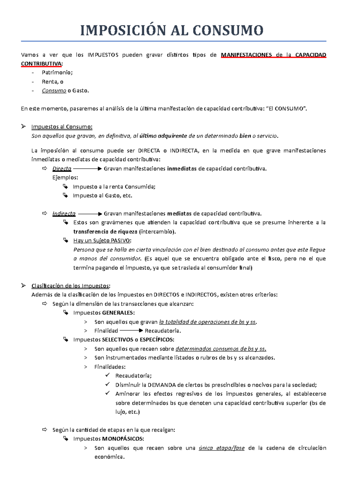 Imposición al Consumo y Ley del IVA - IMPOSICIÓN AL CONSUMO Vamos a ver ...