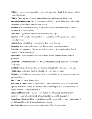 POLS 1101 Final Exam Study Guide Problems - POLS 1101 - ISU - Studocu