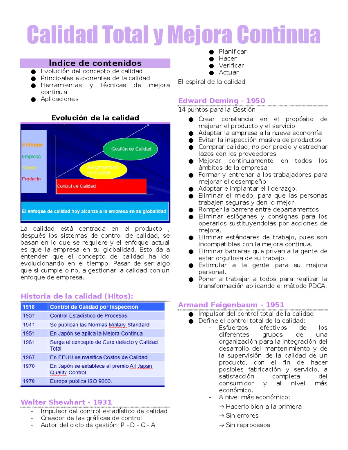 Clase 6. Calidad Total y Mejora Continua - Calidad Total y Mejora ...