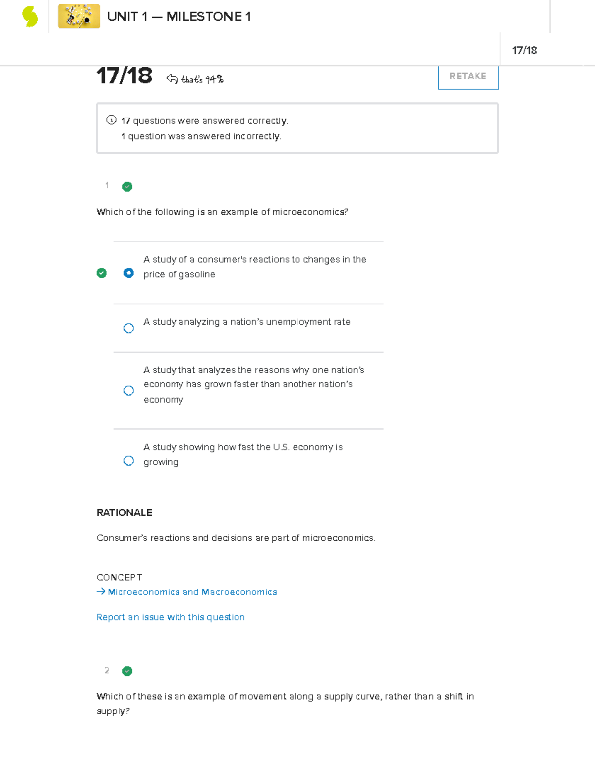 Sophia Micro Milestone 1 - 1 CONCEPT → Microeconomics And ...