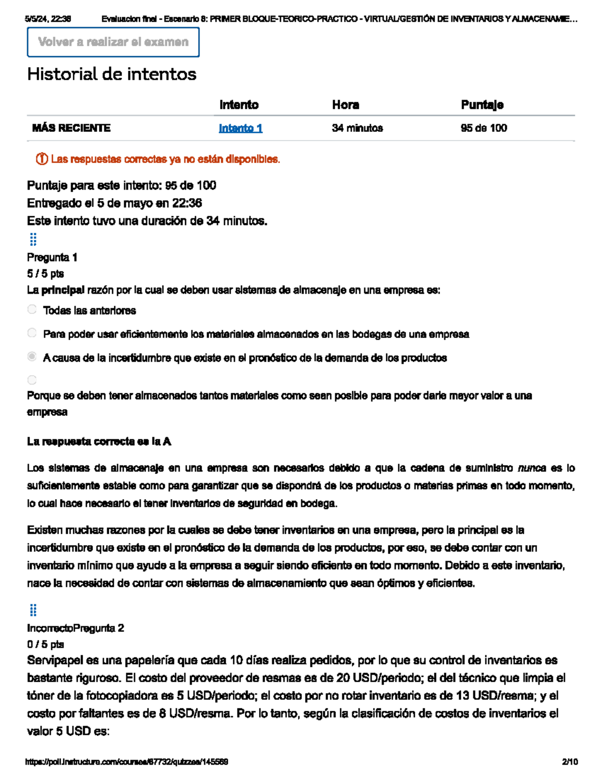 Examen Final Gestion de Inventarios - Gestión de Inventarios y ...