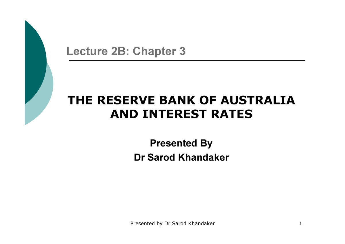 FIN80004 Lecture 2b RBA &Interest Rate 3ed 2017 - Warning: TT ...