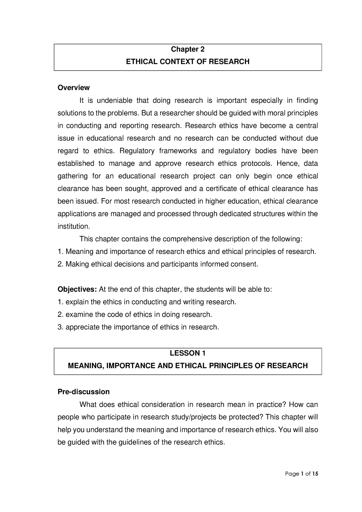 content of research chapter 2