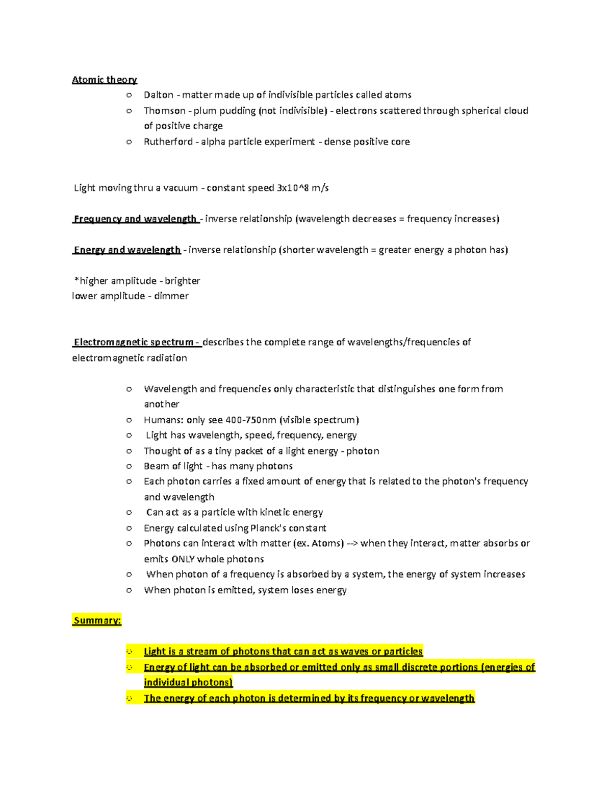 Chemistry Chapter 2.1 - Atomic Theory - Atomic theory Dalton - matter ...