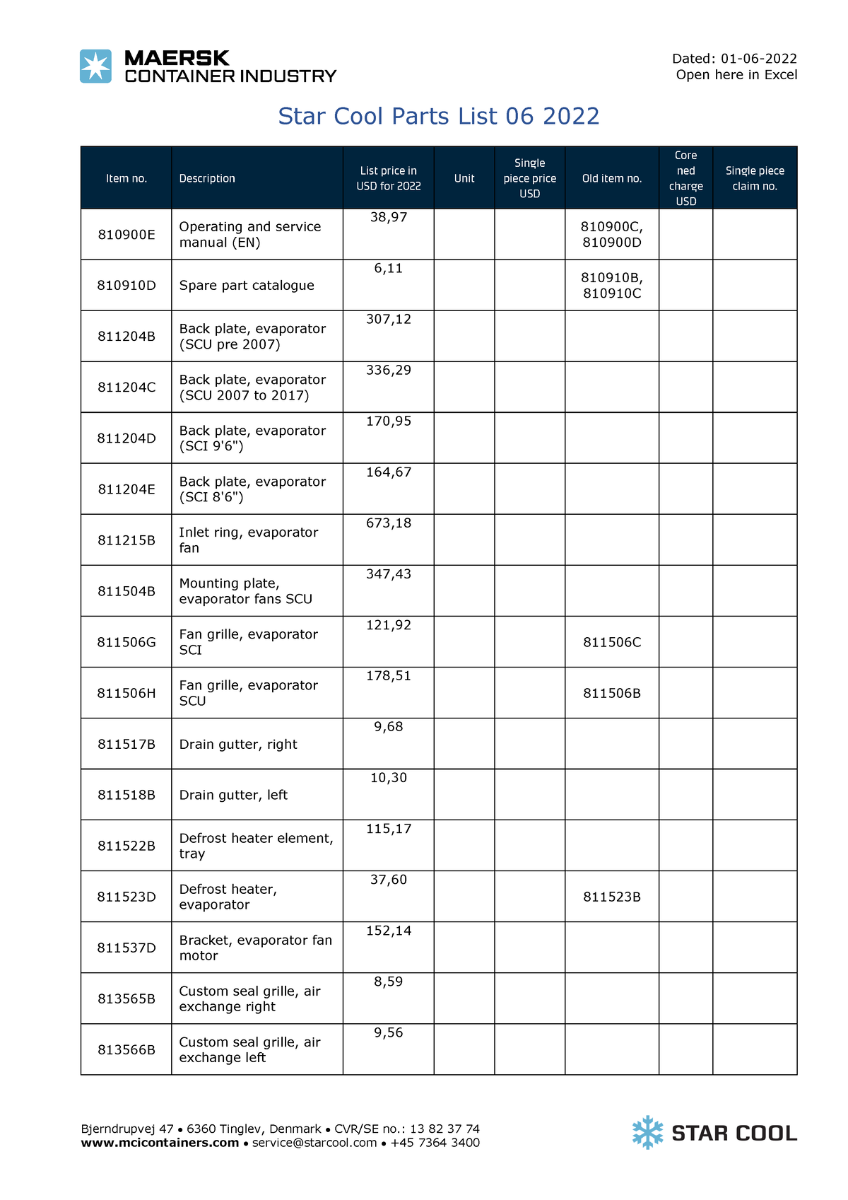 Star Cool Parts List Nada Manual Studocu