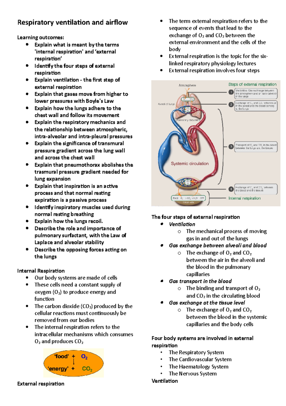 Respiratory ventilation and airflow - Respiratory ventilation and ...