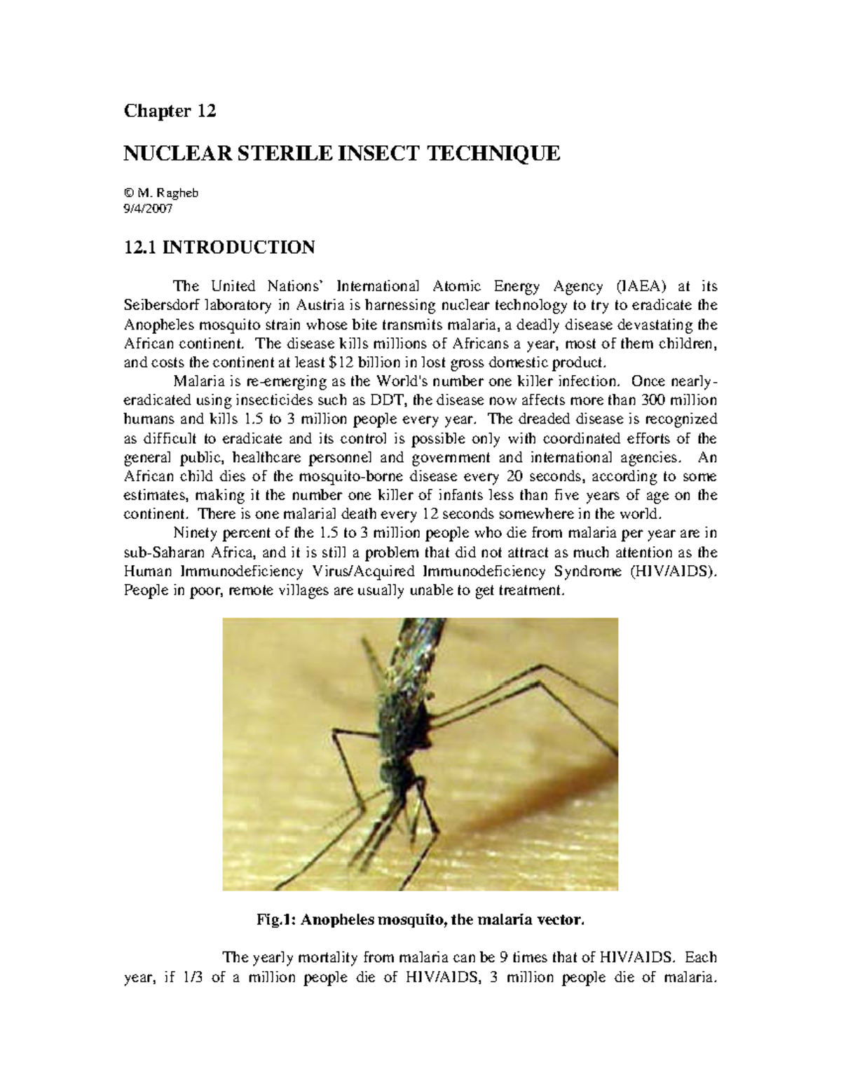 Nuclear Sterile Insect Technique - Chapter 12 NUCLEAR STERILE INSECT ...