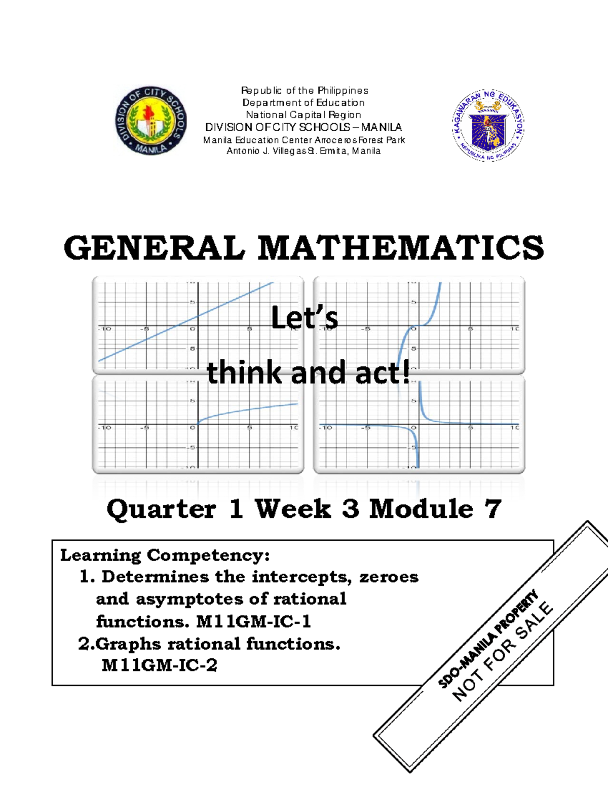 Genmath-11 Q1 W3 Mod7 - dasdasdasdasd - Re p ub lic o f the Philip p ...