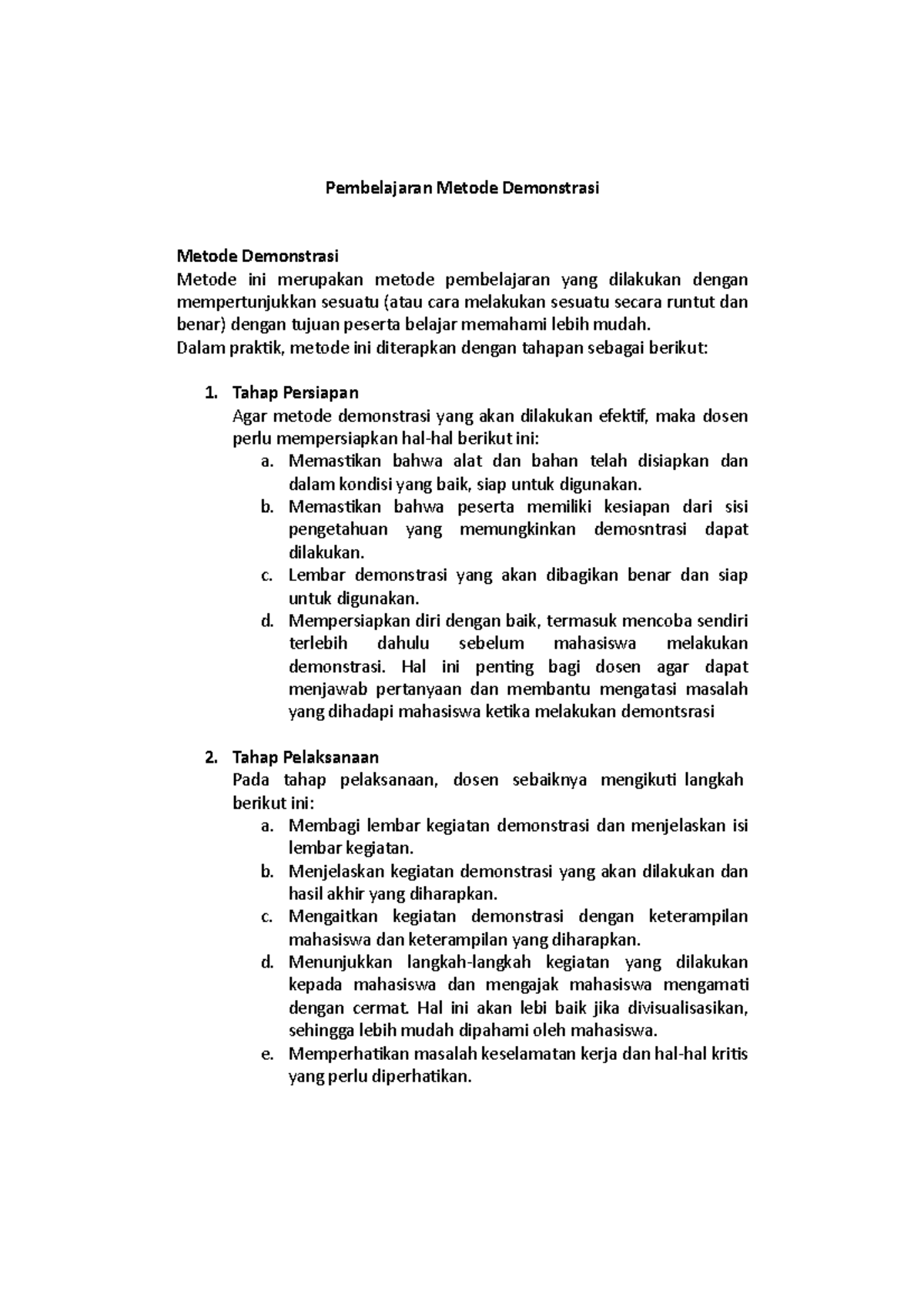 Pembelajaran Metode Demonstrasi - Pembelajaran Metode Demonstrasi ...