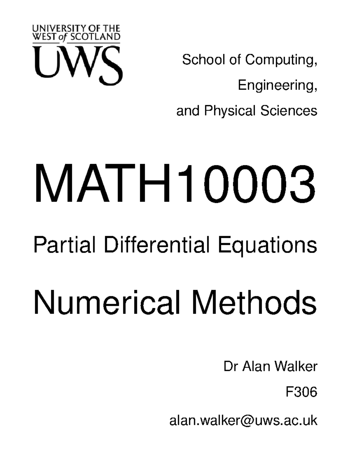 Numerical Methods Student Version 2021 - School Of Computing ...