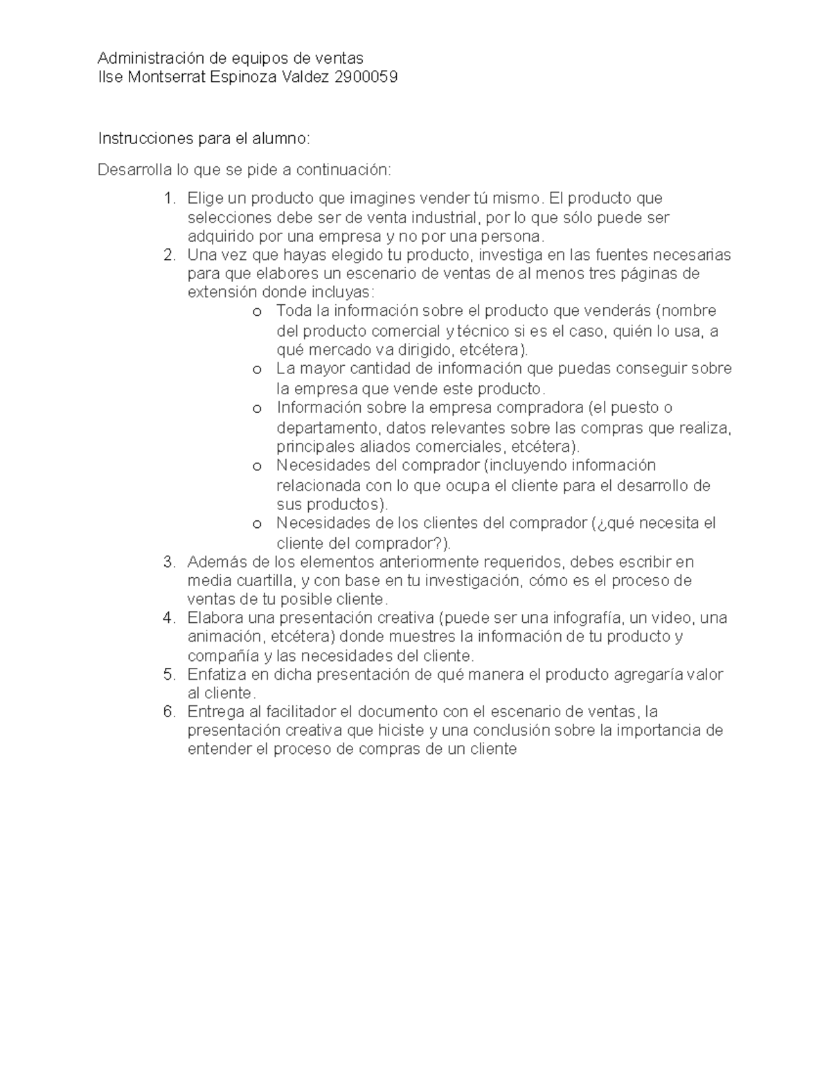 Actividad 2 Administracion de equipos de ventas - TecMilenio - Studocu