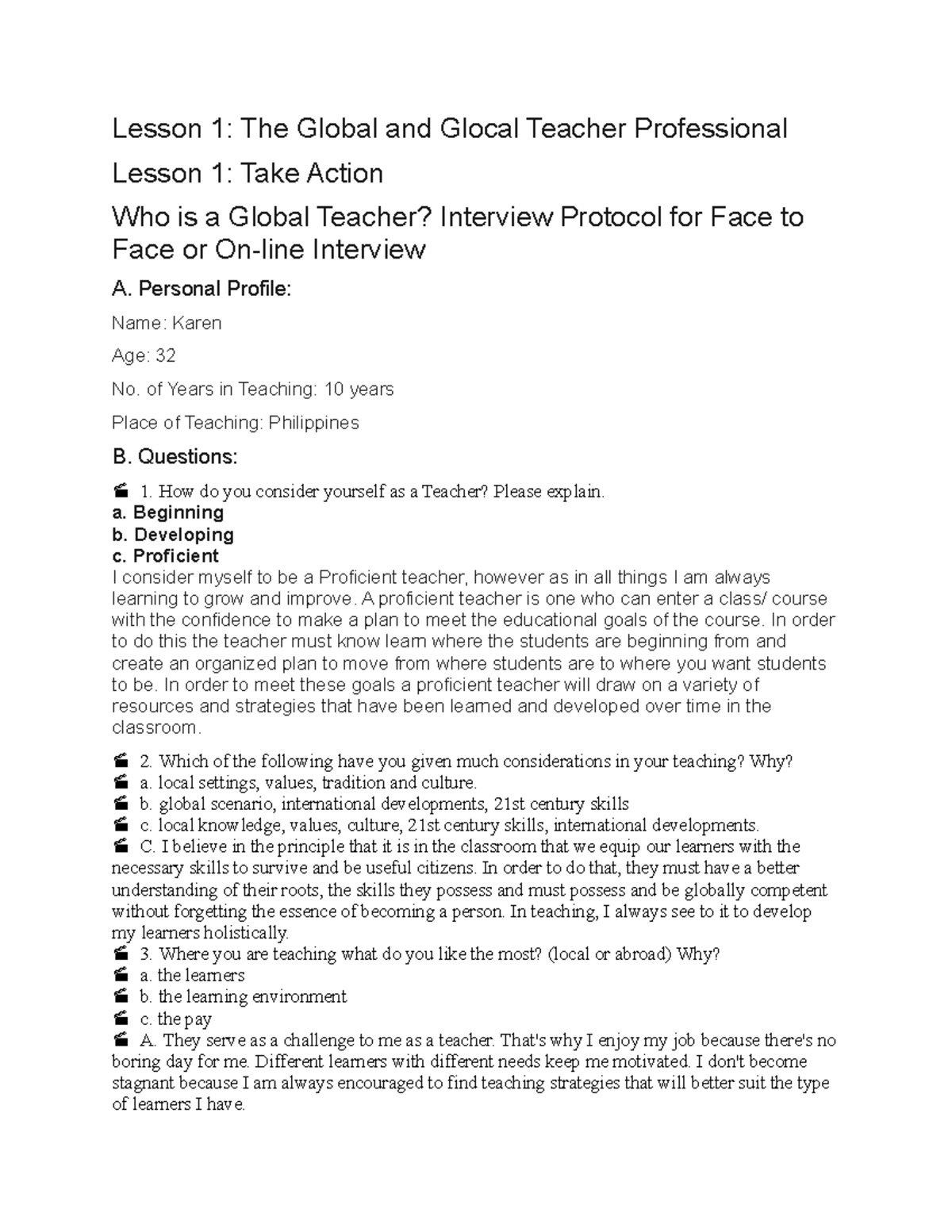 Lesson 1 - ooooooooo nggaaan - Lesson 1: The Global and Glocal Teacher ...