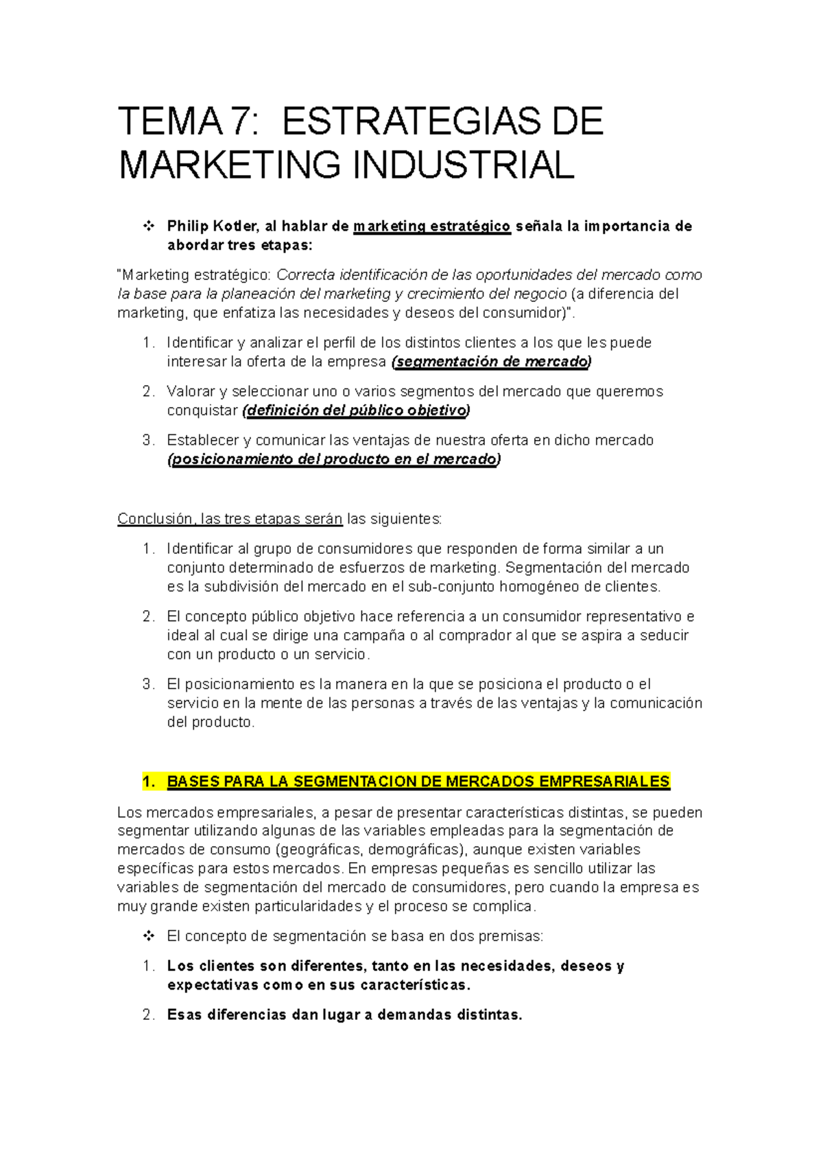 TEMA 7 - tema 7 - TEMA 7: ESTRATEGIAS DE MARKETING INDUSTRIAL Philip ...