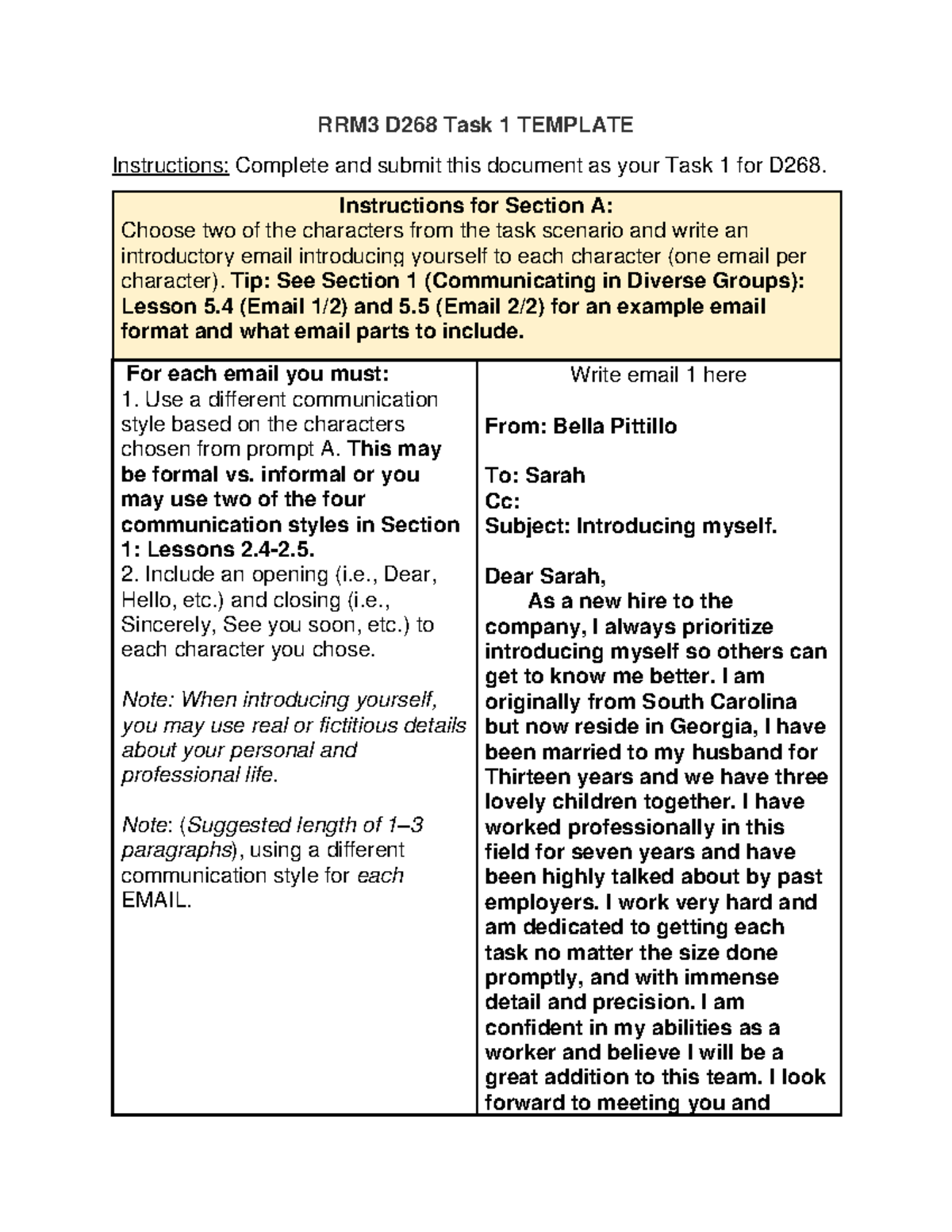 D268 Task 1 assignment - RRM3 D268 Task 1 TEMPLATE Instructions ...