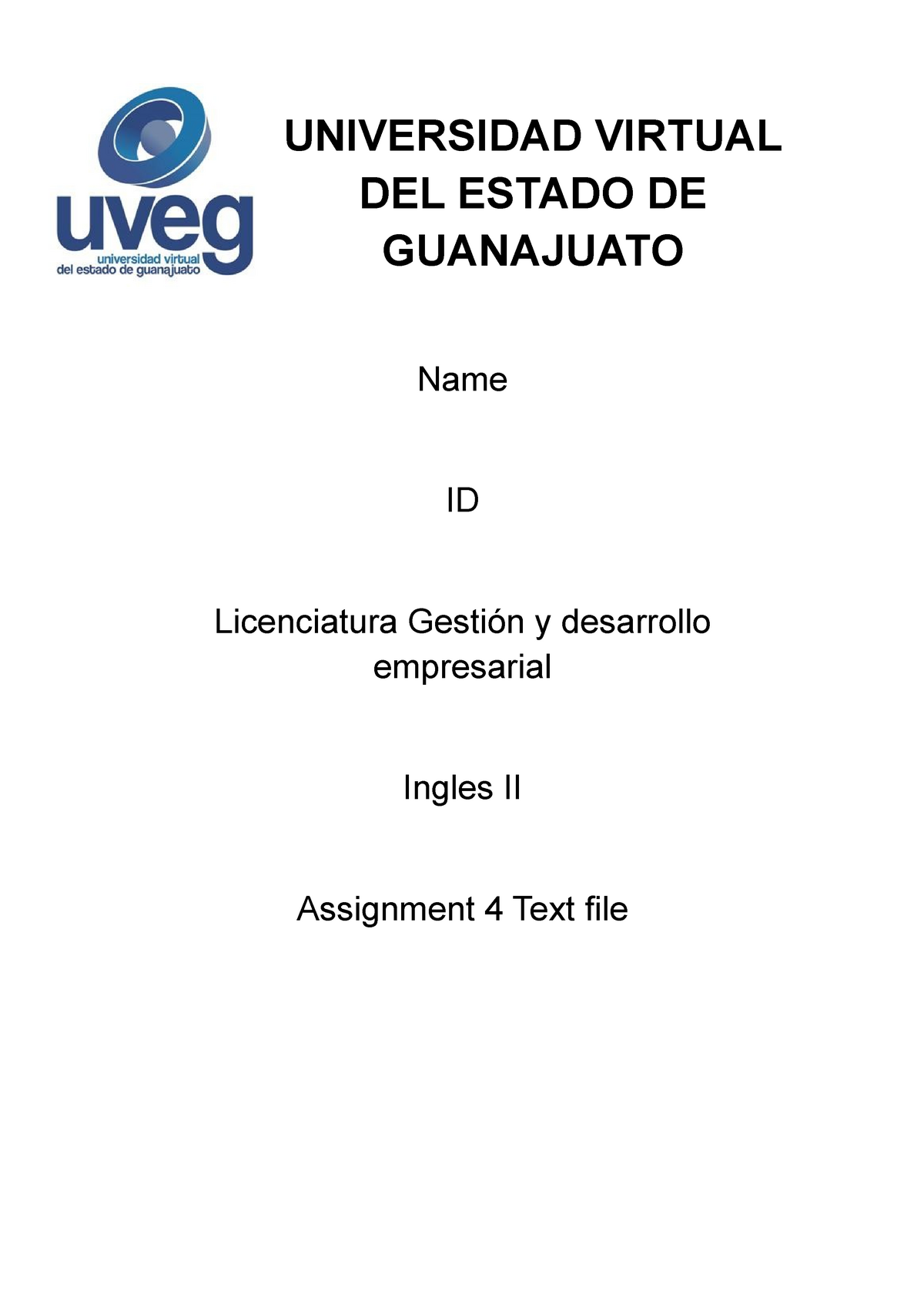 assignment 4 text file tarea uveg